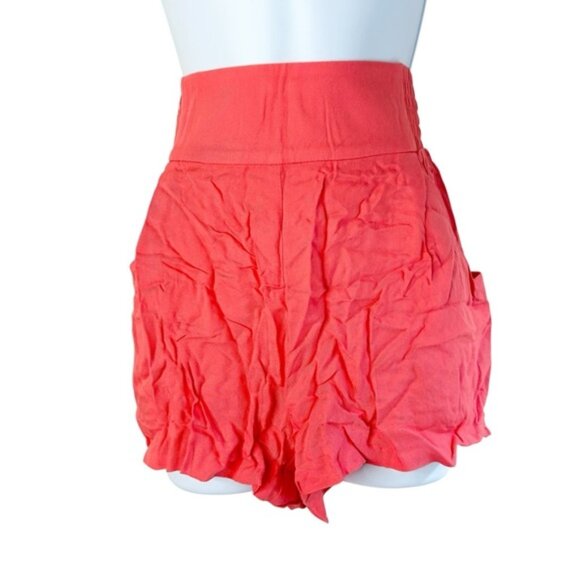 Aritzia Talula Shorts High Rise Waist elastic waistband Coral Pink Flowy Small - Picture 6 of 16
